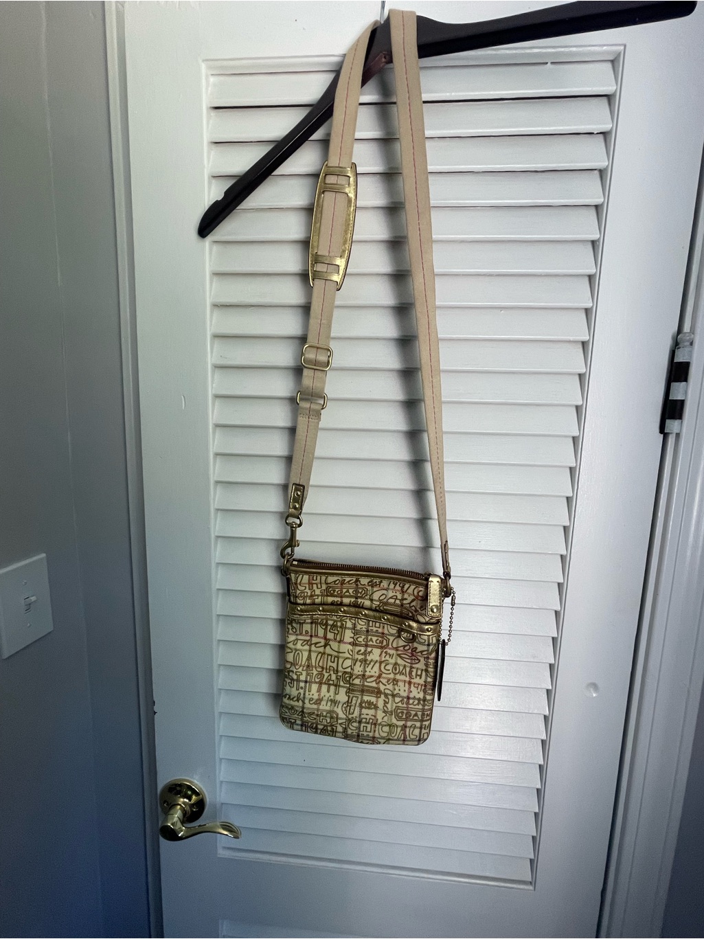 Vintage Coach Graffiti Plaid Crossbody Bag